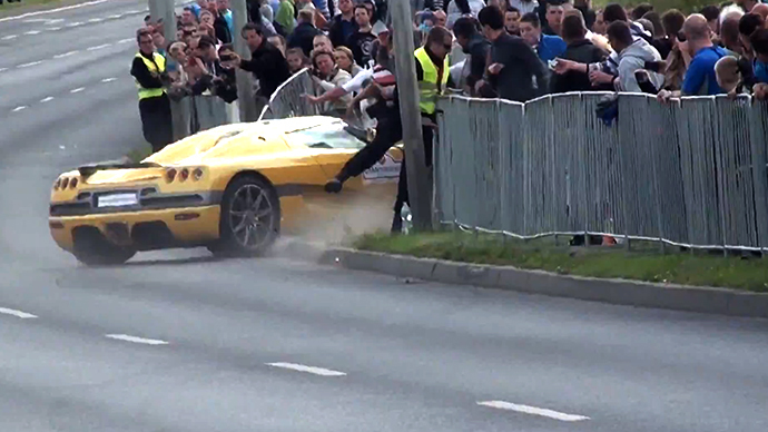 Sports car runs over 17 spectators at motor show in Poland