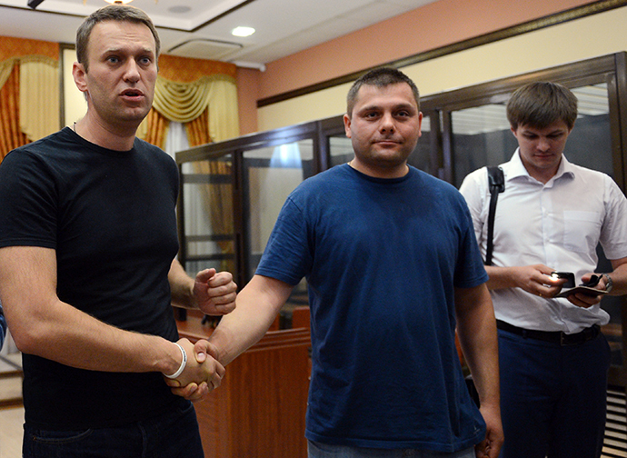 Russian opposition leader Alexei Navalny and Pyotr Ofitserov (RIA Novosti / Ramil Sitdikov)