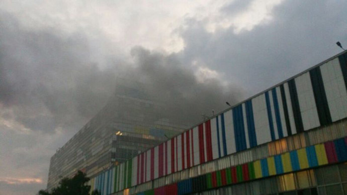 Fire breaks out at the Ostankino TV center in Moscow. (RIA Novosti/Vasiliy Konov)
