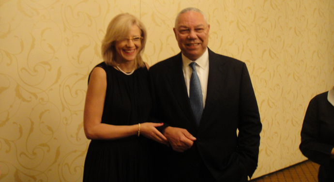 Colin Powell and Corina Cretu at a conference in Washington in July 2011 (photo from Cretu's blog corinacretu.wordpress.com)