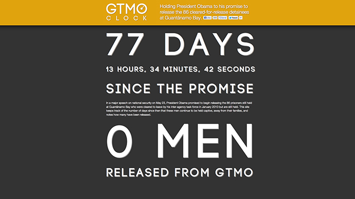 ‘Gitmo Clock’ counts seconds since Obama’s unfulfilled pledge to free prisoners