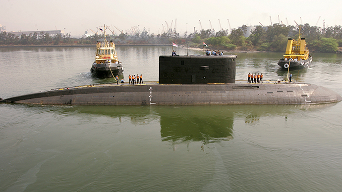 FILE PHOTO: Indian Navy's Sindhurakshak submarine is seen in Visakhapatnam (Reuters)