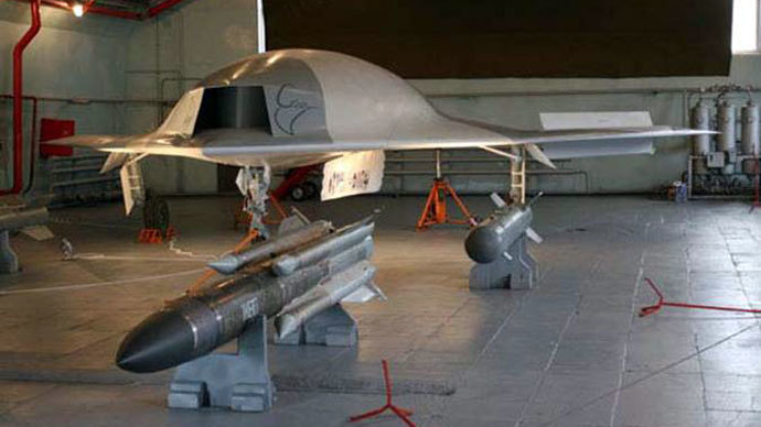 An early prototype model of MiG's "Skat" unmanned aerial vehicle (Photo from wikimedia.org)
