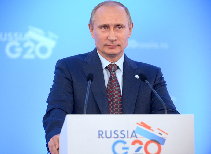 President of the Russian Federation Vladimir Putin at a news conference on the outcome of the G20 Leaders' Summit (RIA Novosti / Alexei Druzhinin) 