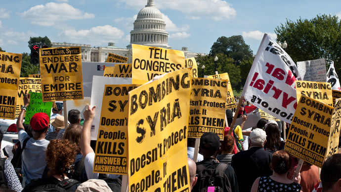 ‘We say no war’: Protesters across the world rally against military strike on Syria