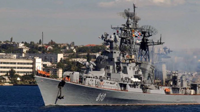 Russia's 'aircraft carrier killer' Varyag and battle cruiser Pyotr Veliky arrive in Mediterranean
