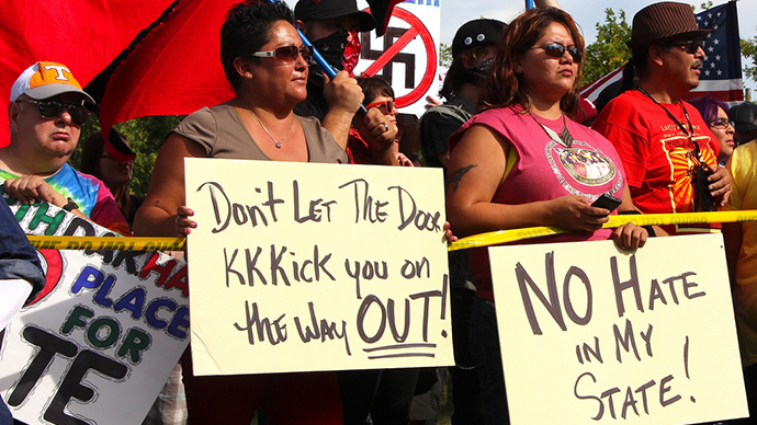 Hundreds protest neo-Nazi plan for ‘whites only’ town in North Dakota