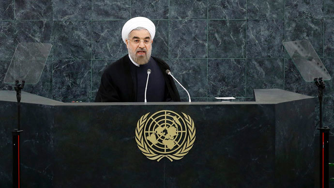 Iran's President Hassan Rouhani addresses the 68th United Nations General Assembly at UN headquarters in New York, September 24, 2013. (Reuters / Ray Stubblebine)