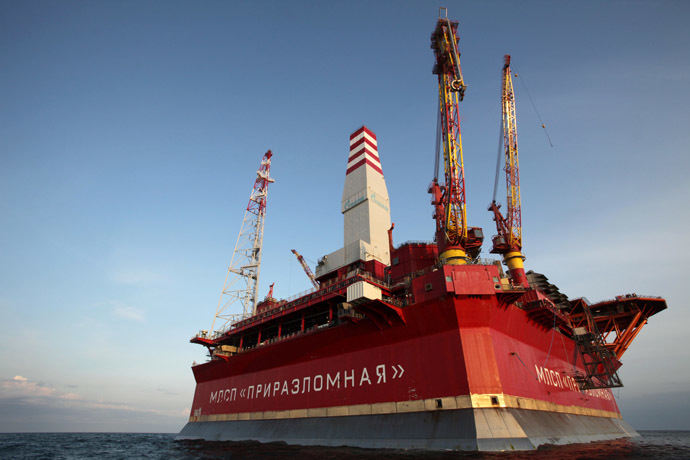 The Prirazlomnaya oil rig in the Barents Sea (RIA Novosti/Igor Podgornyi)