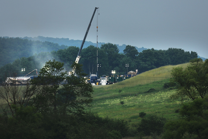 A hydraulic fracturing site in South Montrose, Pennsylvania (Spencer Platt / Getty Images / AFP) 