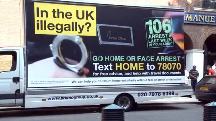 UK watchdog bans govt ‘Go home’ ads targeting immigrants