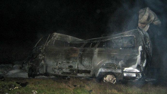 13 killed as Russian bus crashes into truck, catches fire