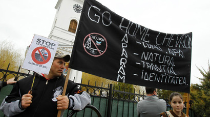 Anti-fracking clashes in Romania as activists break into Chevron site (PHOTOS, VIDEO)