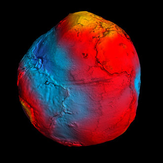 The model of Earth's 'geoid' delivered by the ESA's GOCE mission. (Image: ESA/HPF/DLR)