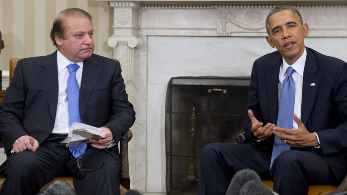 Pakistani PM demands end to drone strikes as he meets Obama
