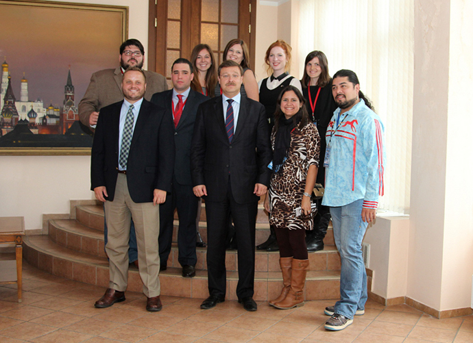 Konstantin Kosachev meets a delegation of young businessmen and members of the political establishment of the United States on October 15, 2013. (Image from http rs.gov.ru)