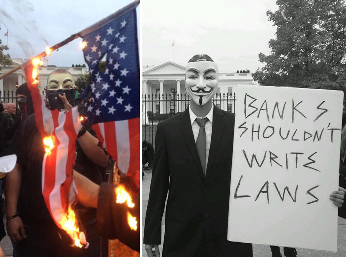 Images from twitter users@apblake @OccupyWallStNYC