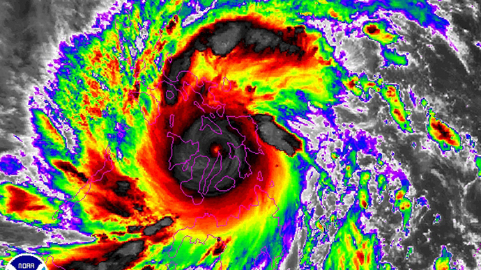 Typhoon Haiyan is pictured in this NOAA satellite handout image taken November 8, 2013 at 01:57 UTC. (Reuters)