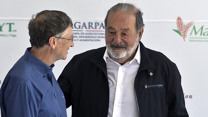 Mexican tycoon Carlos Slim (right) and US business magnate Bill Gates (AFP Photo / Ronaldo Schemidt)