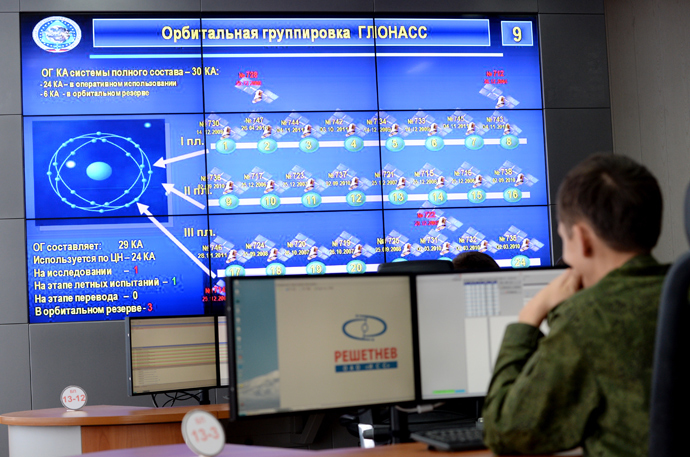 At the command post for GLONASS management in the Titov Main Space Testing Center (RIA Novosti / Sergey Pyatakov)