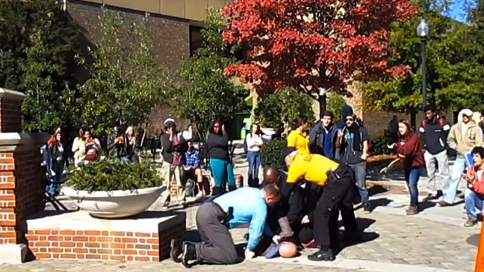 UTC student maced and arrested for protesting preacher on campus (VIDEO)
