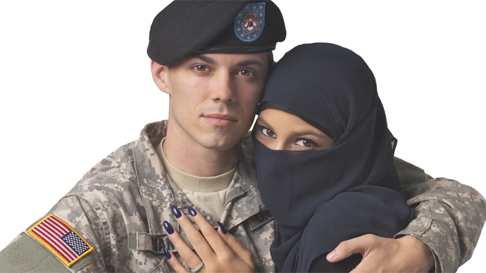 'Uncomfortable imagery'? Times Square ad depicting US soldier embracing Muslim woman rejected