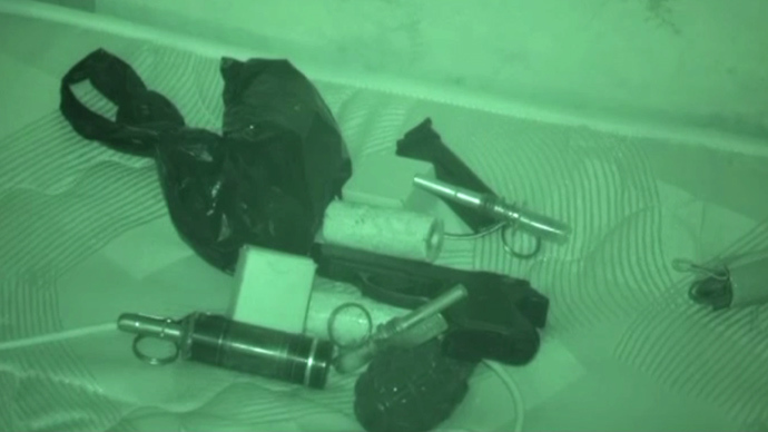 Grenades and other weapons seized in the raid. Image courtesy of the Interior Ministry.