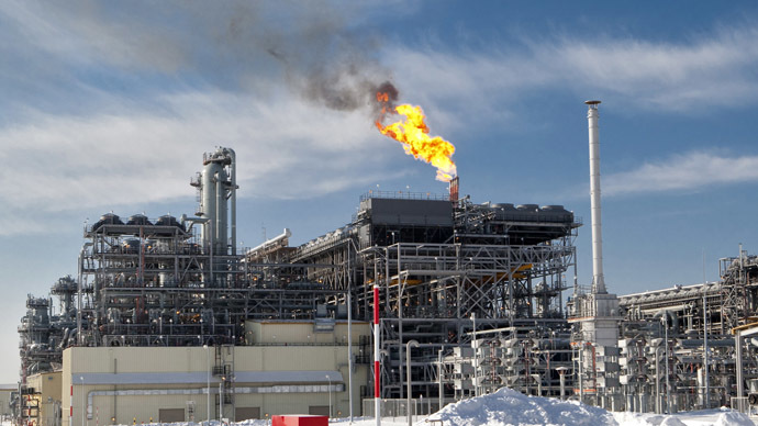 The flare system at Russia's first liquefied natural gas (LNG) plant (the Sakhalin II project), built by Sakhalin Energy Investment Company Ltd. (RIA Novosti/Sergey Krasnouhov)