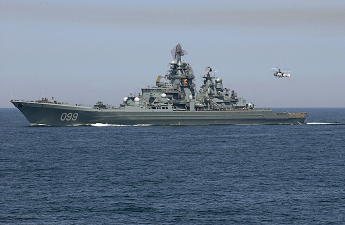 The surface-to-surface missile cruiser "Pyotr Veliky" (RIA Novosti / Sergey Guneev) 
