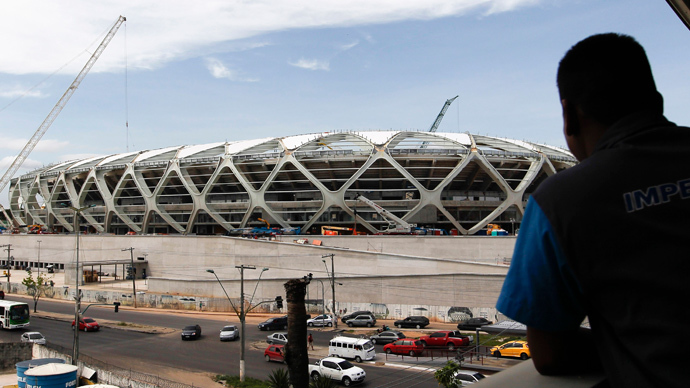 Brazilian World Cup builders call for national strike as construction death toll rises