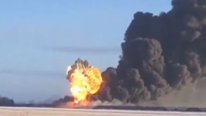Massive explosion follows North Dakota train derailment, collision (PHOTOS, VIDEO)