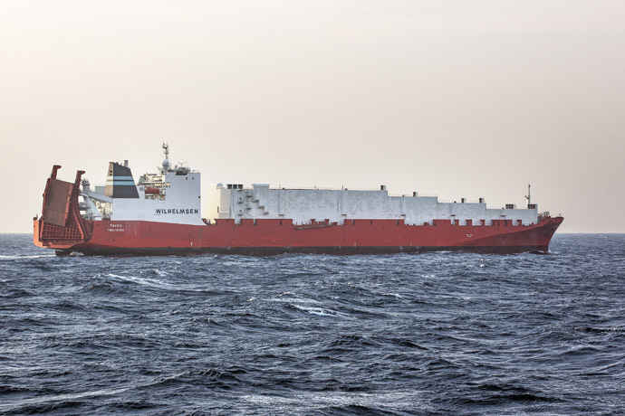 A handout picture taken on December 29, 2013, and released by Norwegian Armed Forces, shows the cargo vessel "Taiko", earmarked to transport chemical agents from war torn Syria. (AFP Photo/Lars Magne Hovtun)