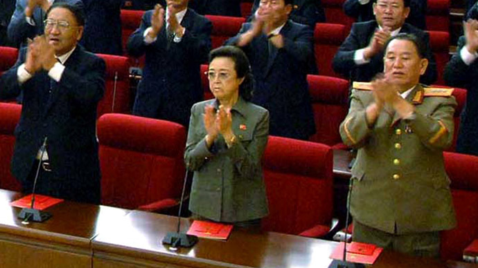 Kim Jong-Il's younger sister Kim Kyong-Hui (C) (AFP Photo/KCNA via KNS)