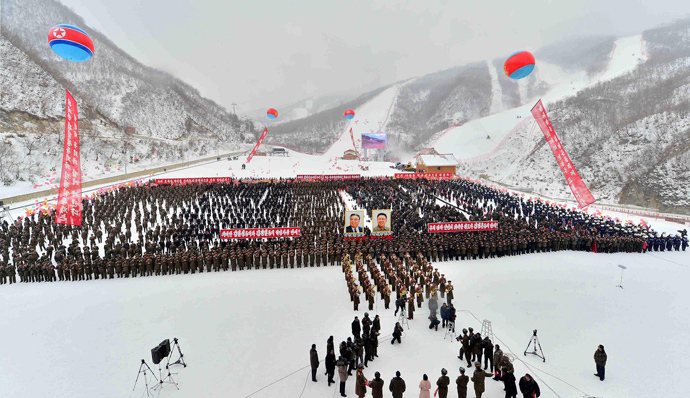 Opening ceremony of the ski resort at Masik Pass on December 31, 2013 in North Korea's Kangwon province (AFP Photo / KCNA via KNS)