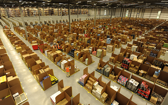 Work is carried out at Amazon's new fulfilment centre (Reuters / Russell Cheyne)