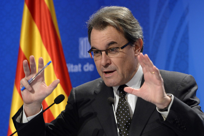 President of the Catalonia regional government and leader of the Catalan party CIU (Convergence and Unity party) Artur Mas (AFP Photo)