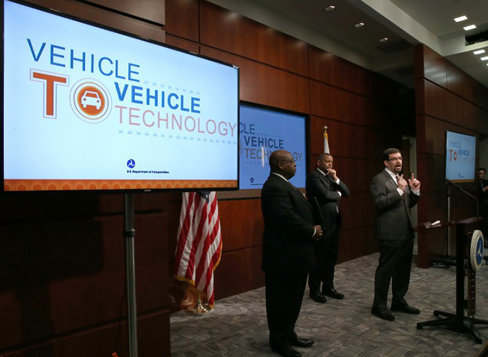 A news conference on automobile safety at the Department of Transportation, on February 3, 2013 in Washington, DC. (AFP Photo / Getty Images / Mark Wilson)