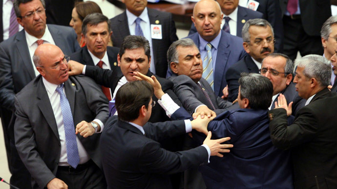 Turkish MPs brawl as Erdogan tightens grip on judiciary