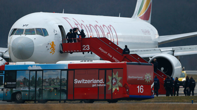 Co-pilot hijacks Ethiopian plane, lands in Geneva to ask for asylum