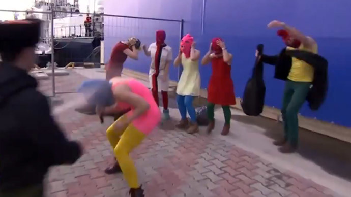 Pussy Riot whipped by Cossacks in Sochi performance fail
