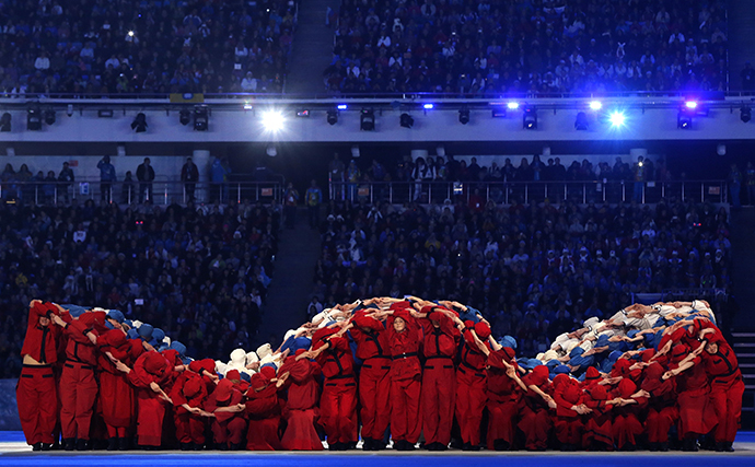 Performers take part in the opening ceremony of the 2014 Paralympic Winter Games in Sochi, March 7, 2014. (Reuters / Alexander Demianchuk)