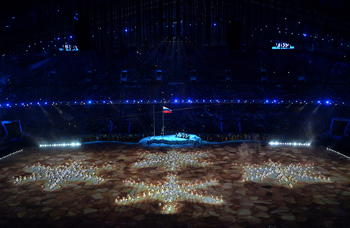 Performers take part in the opening ceremony of the 2014 Paralympic Winter Games in Sochi, March 7, 2014. (RIA Novosti)