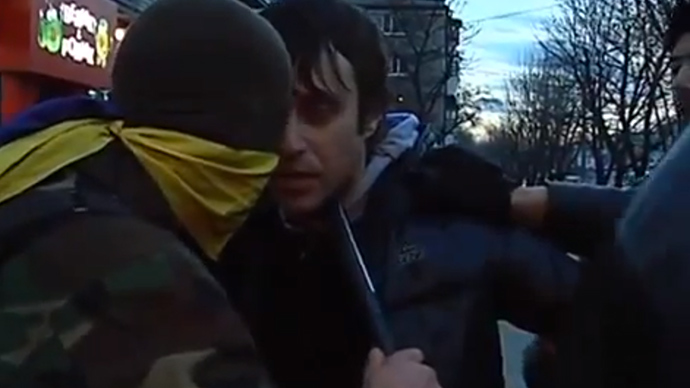 Vigilantes harass pro-Russian ribbon wearers in Ukraine