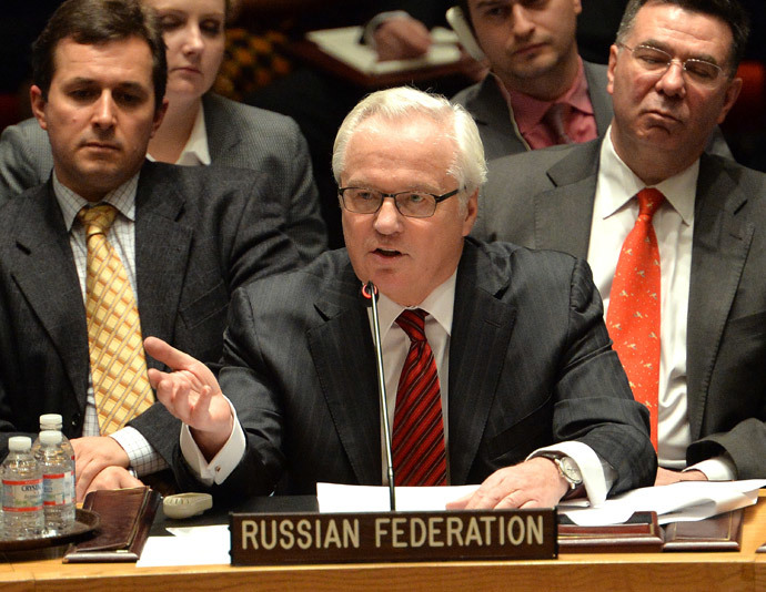 Vitaly Churkin, Russia's Ambassador to the United Nations (AFP Photo / Stan Honda)