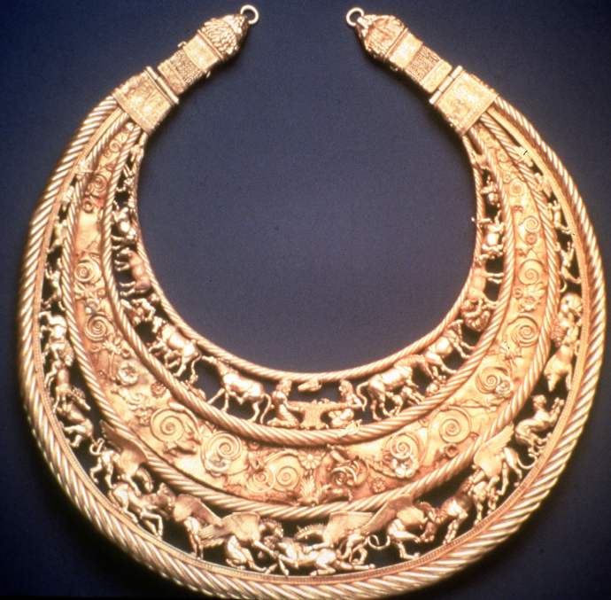 A Scythian gold pectoral from the Tovsta Mohyla kurhan, 4th century BC (Museum of Historical Treasures of Ukraine) (Reuters)