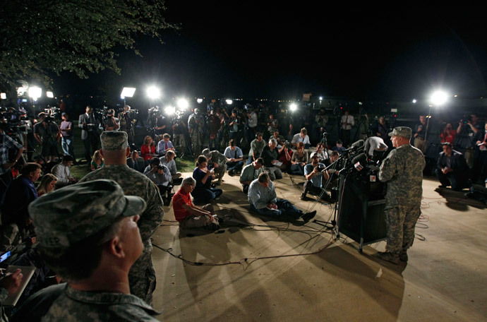 Lt. Gen. Mark Milley addresses the media during a news conference at the entrance to Fort Hood Army Post in Texas April 2, 2014. (Reuters / Erich Schlegel)