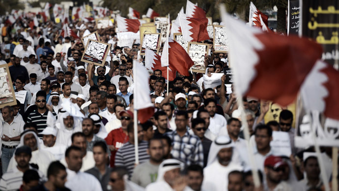 Thousands gather for pro-democracy march in Bahrain ahead of F1 race