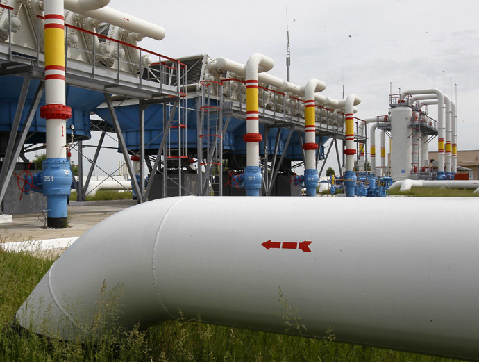 A gas pipe is pictured at an underground gas storage facility in the village of Mryn, 120 km (75 miles) north of Kiev (Reuters/Gleb Garanich)