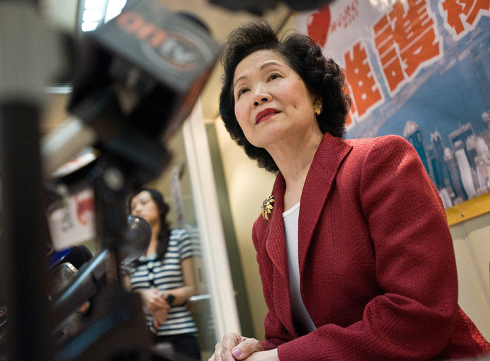 Former top Hong Kong civil servant and pro-democracy politician, Anson Chan, holds a press conference.(AFP Photo / Andrew Ross)