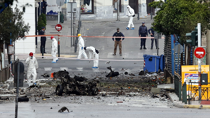 Car bomb explodes outside Bank of Greece in Athens